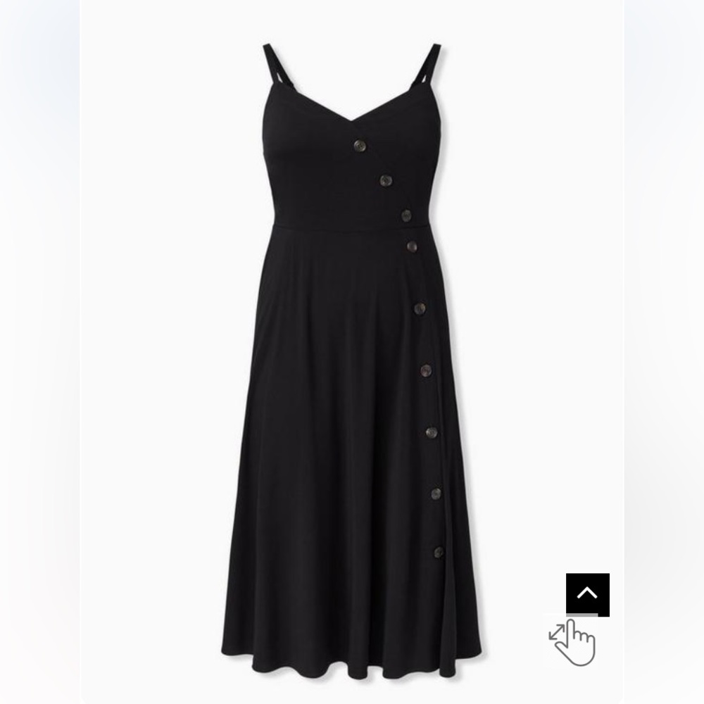 Torrid- Midi Challis Asymmetrical Button-Front Dr… - image 1